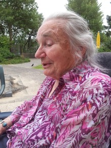my grandmother outside