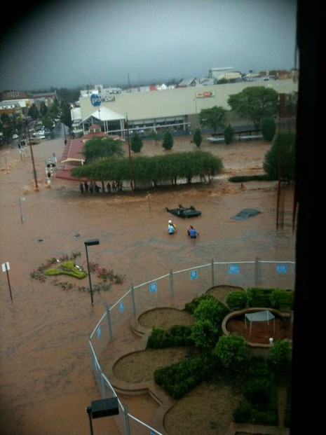 One of the first photos people saw of the 'Inland Tsunami'.