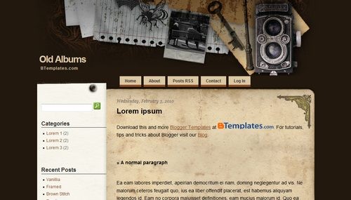 Old Albums vintage Blogger templates