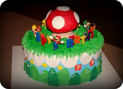 Mario Bros Birthday Cake 