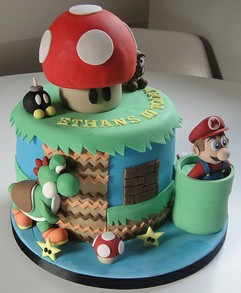 Mario Bros Birthday Cake