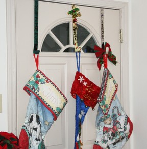 Stockings Hung on Wreath Hangers