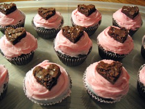brownie heart cupcakes