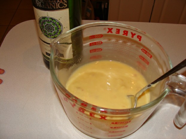 Mix wine and cream of chicken soup.