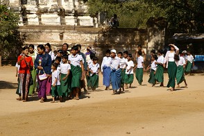 School Group in Bagan, Myanmar