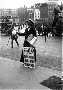 A suffragette in London (circa 1910)