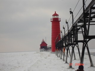 Grand Haven Lighthouse in Winter