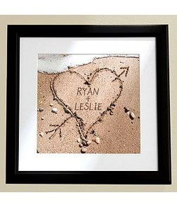 Heart In Sand Framed Print