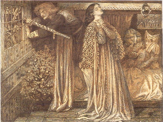 Rosetti: Sir Launcelot in the Queen's Chamber (1857)