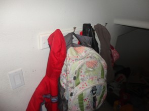 backpack and coat rack