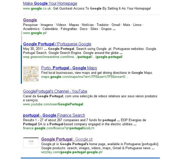 Google Portugal ranked 6