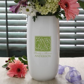 Floral monogrammed Personalized Vase