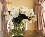 Silk Orchid Phalaenopsis Bowl 11'' White