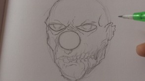 Draw in more facial wrinkles and line details.