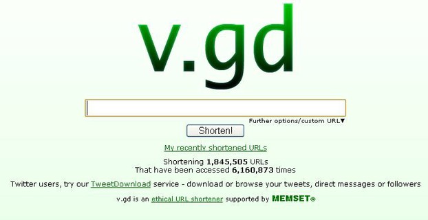 v.gd shorten service home page