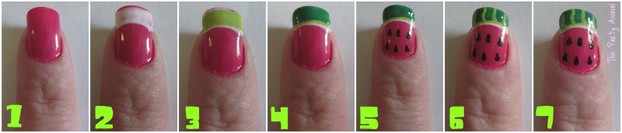 How to create a Watermelon Nail Design