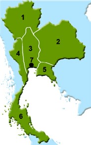 Thailand Regions Map 