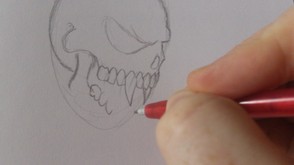Begin to sketch in the teeth.