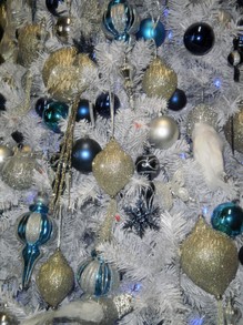 Blue, Silver & Gold White Christmas Tree