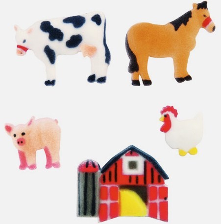 FARM ANIMALS TRACTOR Edible Cake Topper image SHEET picture sugar image picture