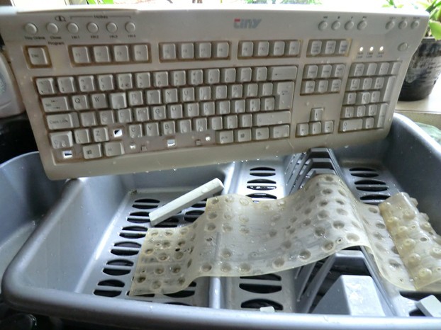 Image: Keyboard on the draining board.