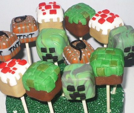 Minecraft Cake Pops