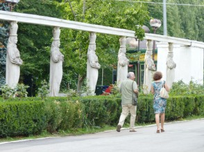 Caryatid Alley at the Main Entrance