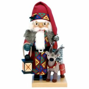 Ulbricht Bold Santa with Reindeer Nutcracker