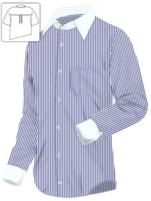 Blue and White Stripe Executive Dress Shirt