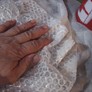 rubbing with bubble wrap