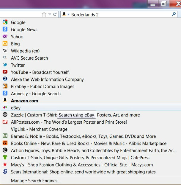 Image: Firefox 'Add to Search Bar 2.0' in action
