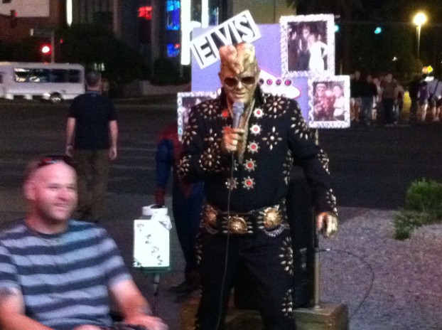 Bronzed Elvis Along the Strip