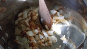 Add paste then onion.
