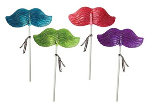 Glitter Mustache Lollipops