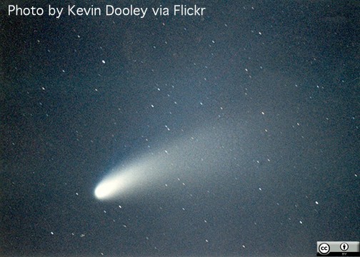 Comet Hale Bopp - Note the motion of the stars and noise from a very long exposure