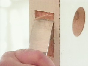 Chisel with the grain of the timber