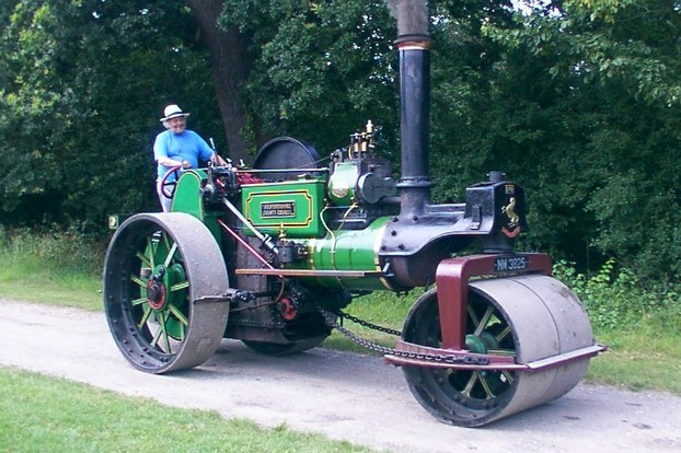 Working steamroller at Museum of East Anglian Life