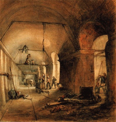 Inside the Thames Tunnel During Construction 1830