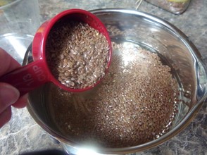 Add flax seeds to water and bring to boil