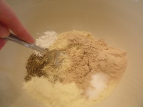 Place dry ingredients in a large bowl and mix well