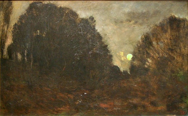 Moonrise in Barbizon by Daubigny