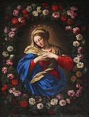 Giovanni Battista Salvi da Sassoferrato: Our Lady in garland of the roses