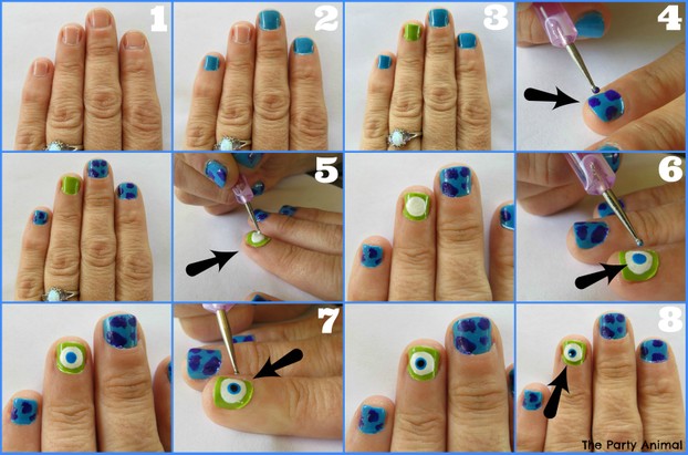 How to create a Mike and Sully Nail Design