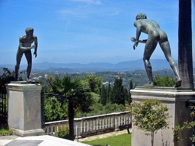 View from the terrace of Achilleion Palace, Corfu, Greece