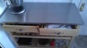 Rolling Kitchen Island with Stainless Steel Top