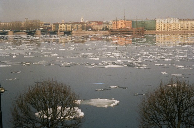 Ice on the River Neva, St Petersburg