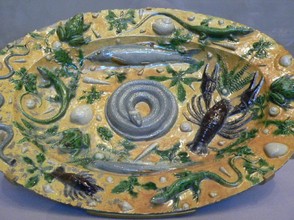 Palissy rustic ware featuring casts of sea life French 1550.