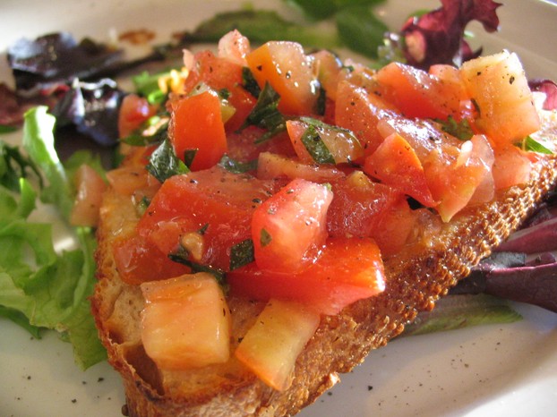 bruschetta, ultimate party food, whether for a party of one or for a crowd: delicious finger food, easy to replenish