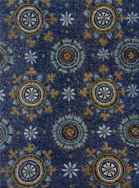 Ceiling mosaic, Mausoleum of Galla Placidia, UNESCO World Heritage Site, 5th - 6th centuries, Ravenna, Emilia-Romagna