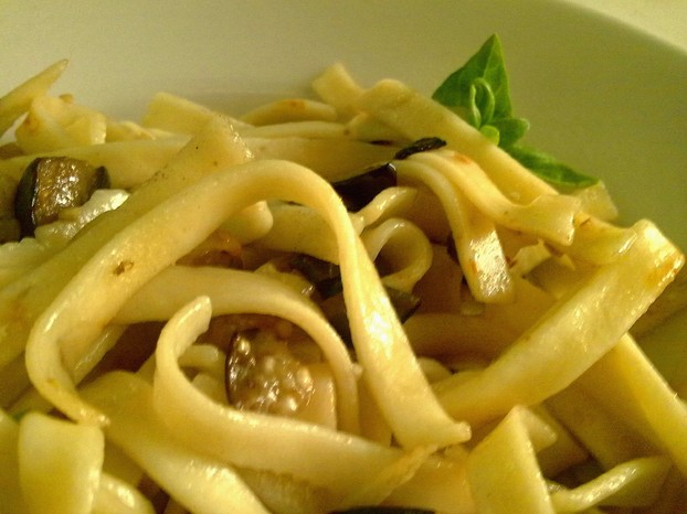 Trio of tagliatelle with eggplant and garlic serve as basis for great recipes.